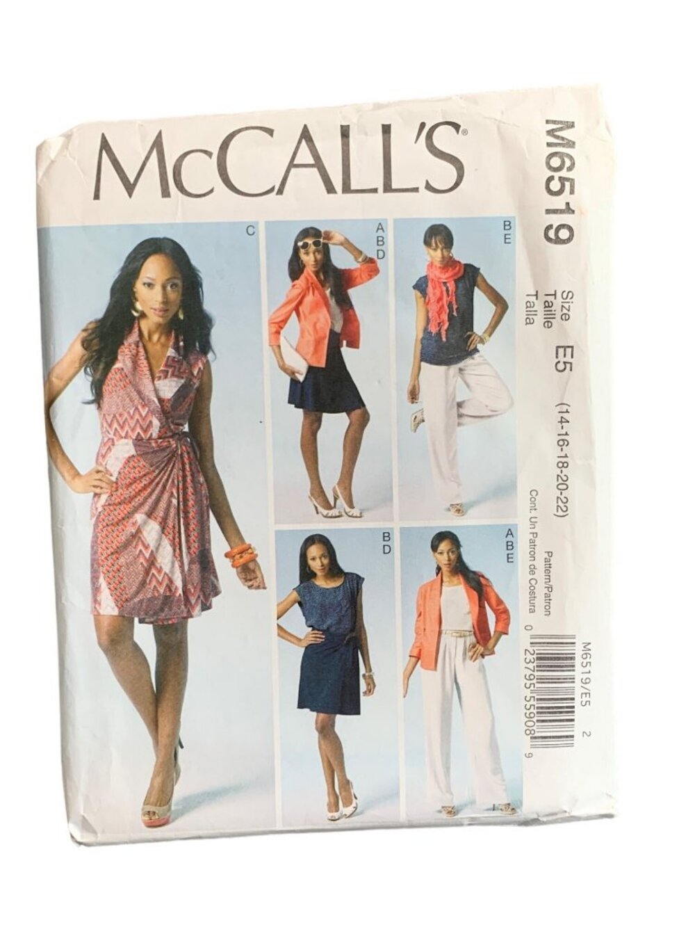 McCalls M6519 Misses Dress Jacket Skirt Pant Sewing Pattern 14-16-18-20-22 Uncut